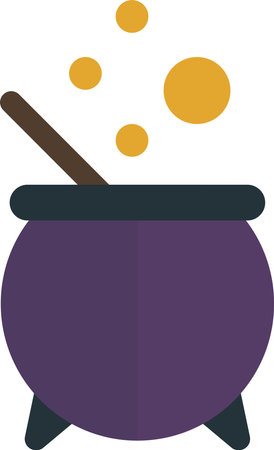 Witch Cauldron illustration in minimal style isolated on backgroundのイラスト素材