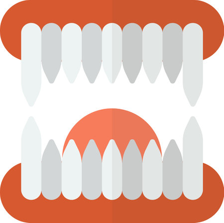 vampire mouth illustration in minimal style isolated on background