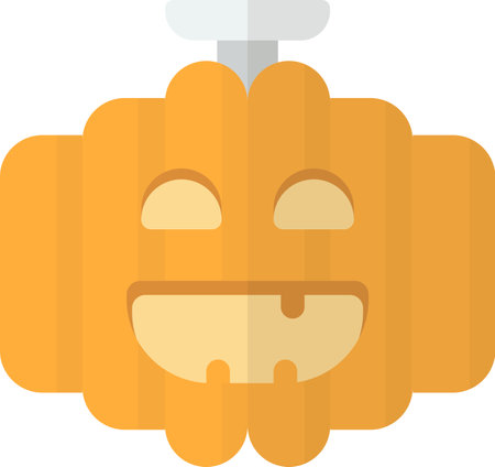 smiling pumpkin illustration in minimal style isolated on backgroundのイラスト素材