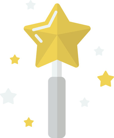 Star wand illustration in minimal style isolated on backgroundのイラスト素材