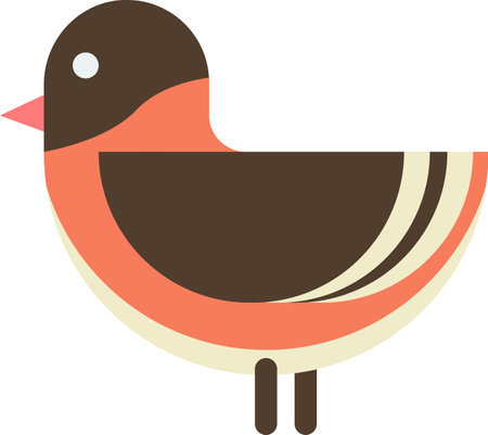 christmas bird illustration in minimal style isolated on backgroundのイラスト素材