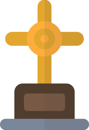 coffin with cross illustration in minimal style isolated on backgroundのイラスト素材
