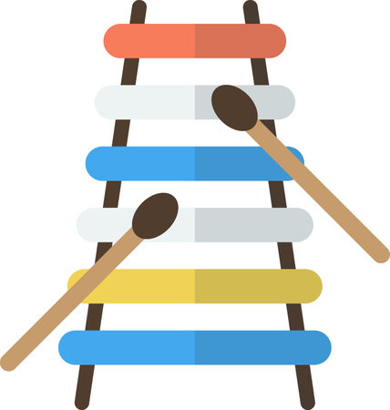 xylophone illustration in minimal style isolated on backgroundのイラスト素材
