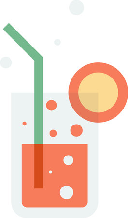 lemon juice illustration in minimal style isolated on backgroundのイラスト素材