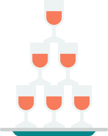 stacked wine glasses illustration in minimal style isolated on backgroundのイラスト素材