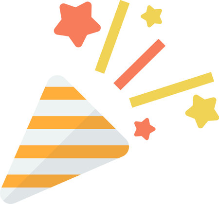 party firecrackers illustration in minimal style isolated on backgroundのイラスト素材