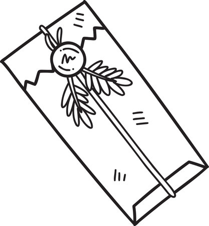 vintage postcard with wax seal illustration isolated on backgroundのイラスト素材