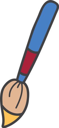 Hand Drawn cute paintbrush illustration isolated on backgroundのイラスト素材