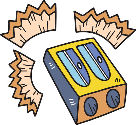 Hand Drawn pencil sharpener illustration isolated on backgroundのイラスト素材