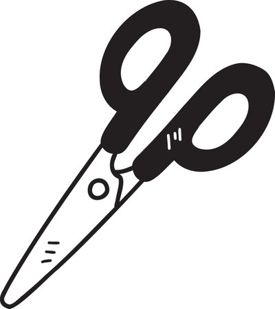 Hand Drawn scissors illustration isolated on backgroundのイラスト素材