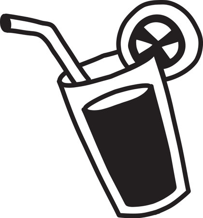 Hand Drawn fruit juice in glass illustration isolated on backgroundのイラスト素材