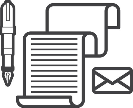 report with pen and letter illustration in minimal style isolated on backgroundのイラスト素材