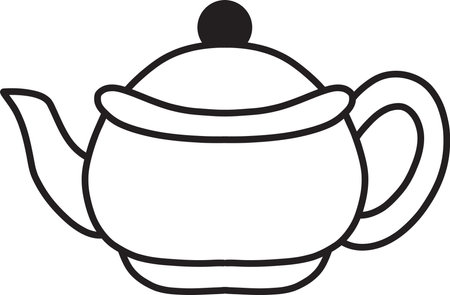 Hand Drawn cute kettle illustration isolated on backgroundのイラスト素材