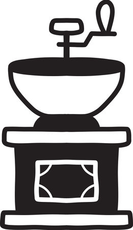 Hand Drawn manual coffee bean grinder illustration isolated on backgroundのイラスト素材