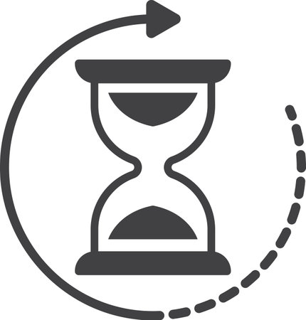 sand clock illustration in minimal style isolated on backgroundのイラスト素材