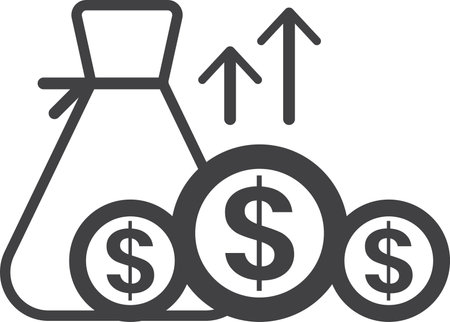money bag illustration in minimal style isolated on backgroundのイラスト素材