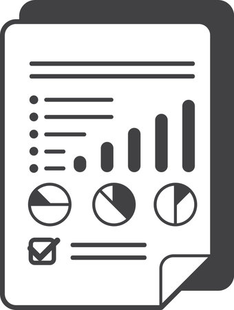 Reports and statistics illustration in minimal style isolated on backgroundのイラスト素材