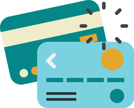 Credit cards and online shopping illustration in minimal style isolated on backgroundのイラスト素材