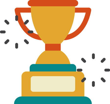 trophy illustration in minimal style isolated on backgroundのイラスト素材