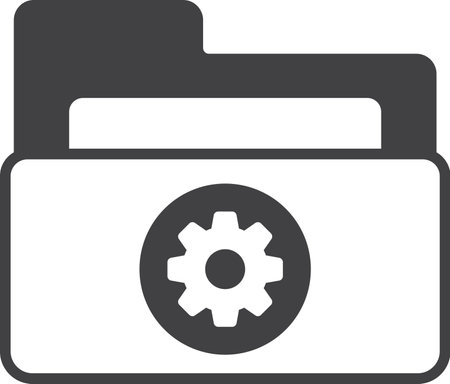 Folders and cogs illustration in minimal style isolated on backgroundのイラスト素材