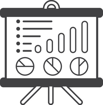 Reports and statistics illustration in minimal style isolated on backgroundのイラスト素材