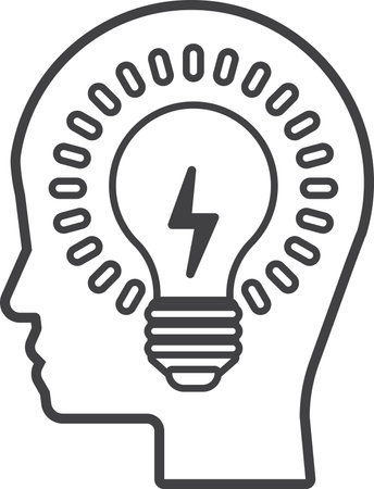 light bulbs and ideas illustration in minimal style isolated on backgroundのイラスト素材