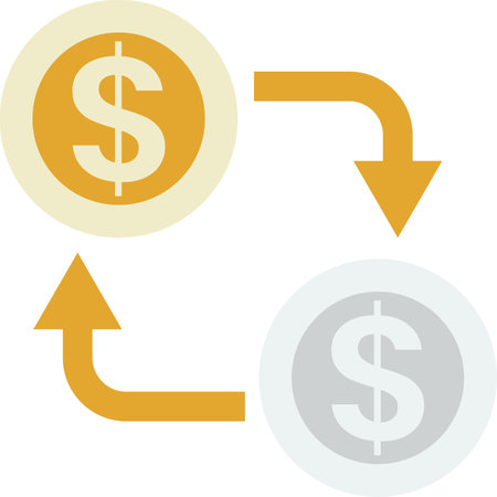 currency exchange illustration in minimal style isolated on backgroundのイラスト素材
