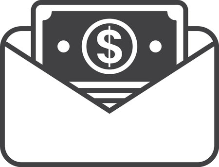 wallet and money illustration in minimal style isolated on backgroundのイラスト素材