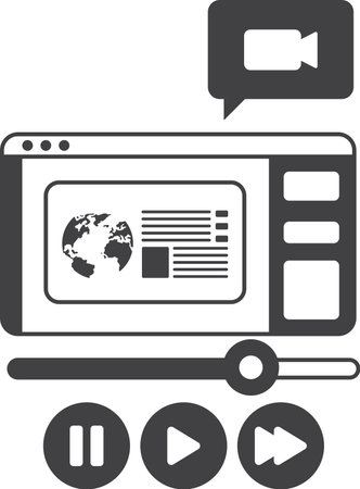 computer and web page window illustration in minimal style isolated on backgroundのイラスト素材