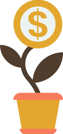 money tree illustration in minimal style isolated on backgroundのイラスト素材