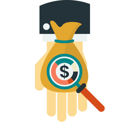 hand and money illustration in minimal style isolated on backgroundのイラスト素材