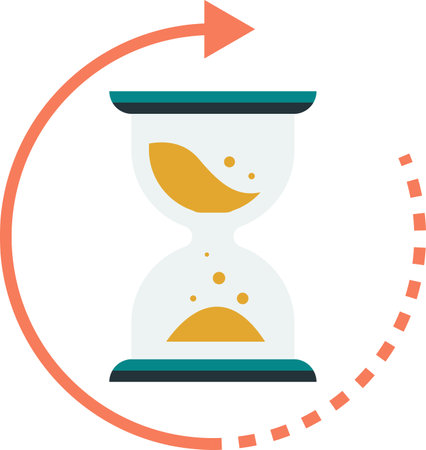 hourglass illustration in minimal style isolated on backgroundのイラスト素材