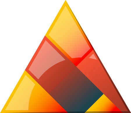 Abstract pyramid triangle logo illustration in trendy and minimal style isolated on backgroundのイラスト素材