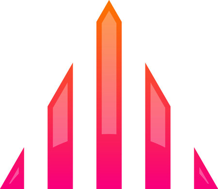 Abstract triangle mountain logo illustration in trendy and minimal style isolated on backgroundのイラスト素材