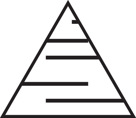 Abstract pyramid triangle logo illustration in trendy and minimal style isolated on backgroundのイラスト素材