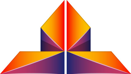 Abstract wing triangle logo illustration in trendy and minimal style isolated on backgroundのイラスト素材
