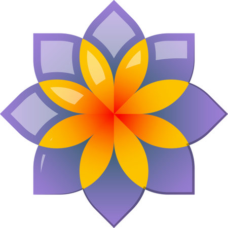 Abstract eight petal flower logo illustration in trendy and minimal style isolated on backgroundのイラスト素材