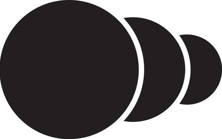 Abstract overlapping circle logo illustration in trendy and minimal style isolated on backgroundのイラスト素材