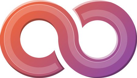 Abstract crossed circle logo illustration in trendy and minimal style isolated on backgroundのイラスト素材