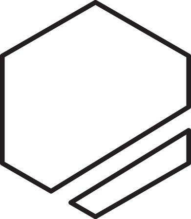 Abstract hexagon logo illustration in trendy and minimal style isolated on backgroundのイラスト素材