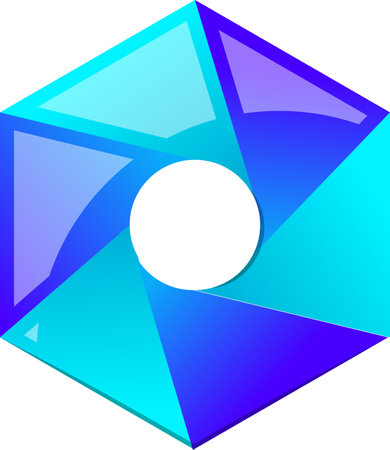 Abstract hexagon and circle logo illustration in trendy and minimal style isolated on background