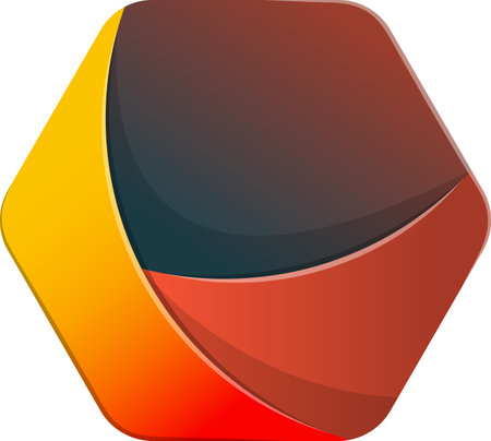 Abstract hexagon logo illustration in trendy and minimal style isolated on backgroundのイラスト素材