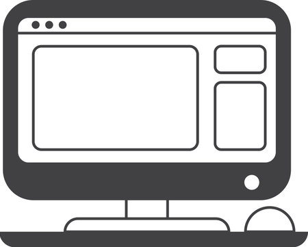 Desktop computers and applications illustration in minimal style isolated on backgroundのイラスト素材