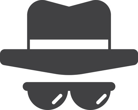 Spy or detective illustration in minimal style isolated on backgroundのイラスト素材