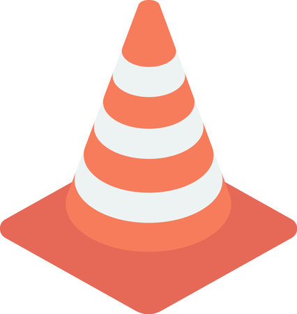 traffic cone illustration in minimal style isolated on backgroundのイラスト素材