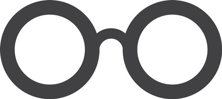 round glasses illustration in minimal style isolated on backgroundのイラスト素材
