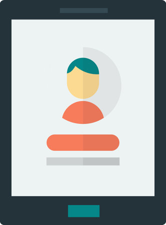 Tablet and login screen illustration in minimal style isolated on backgroundのイラスト素材