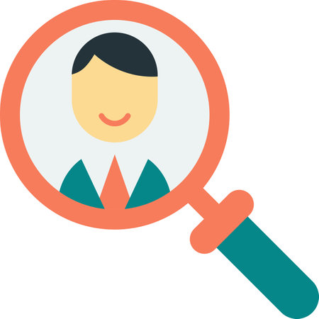 magnifying glass and job search illustration in minimal style isolated on backgroundのイラスト素材