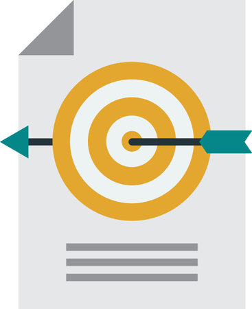 target and arrow illustration in minimal style isolated on backgroundのイラスト素材