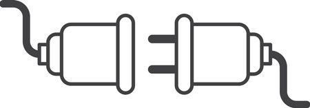 plug and wire illustration in minimal style isolated on background